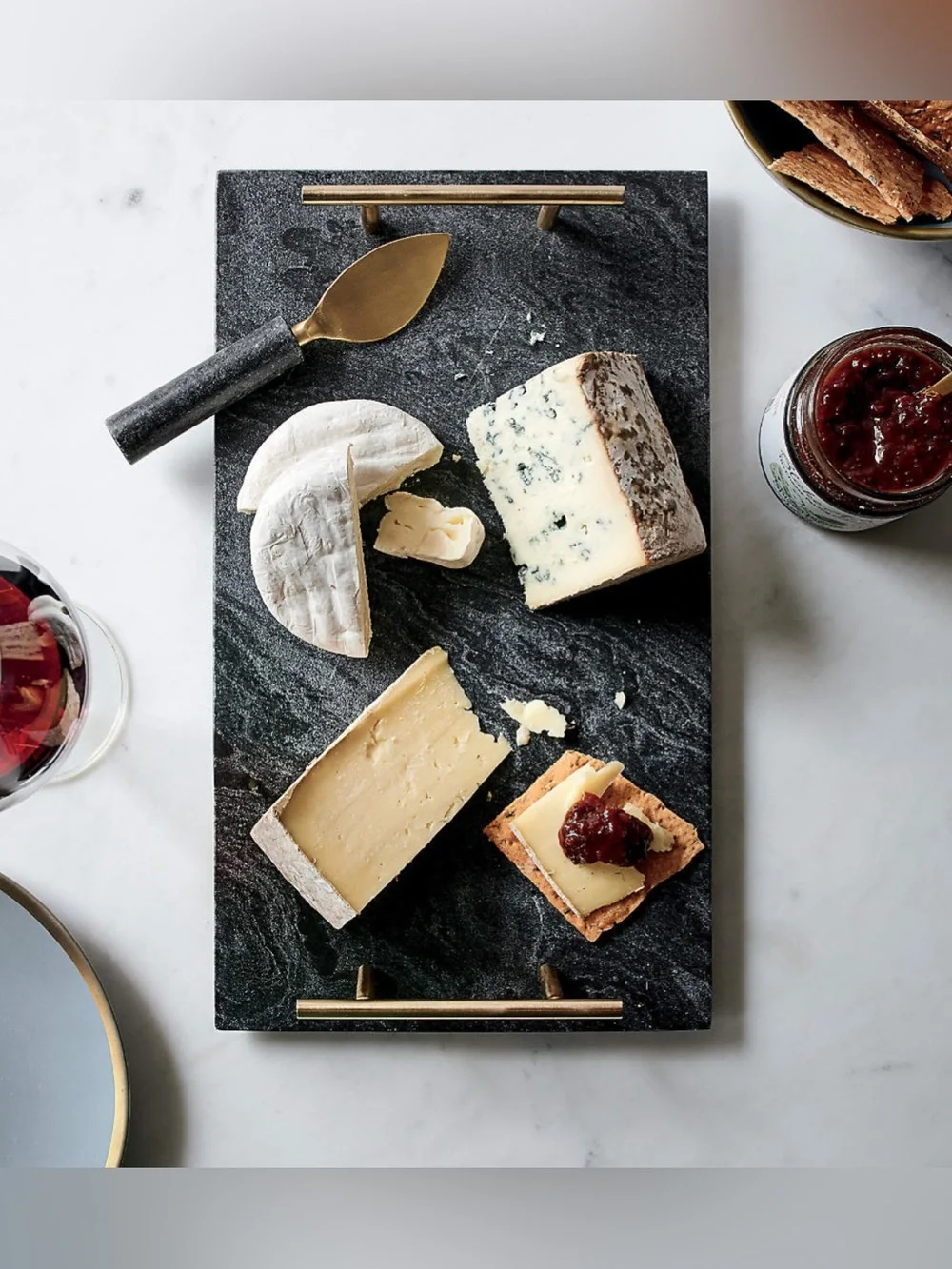 Crate & Barrel Artisan Marble Cheese Knives